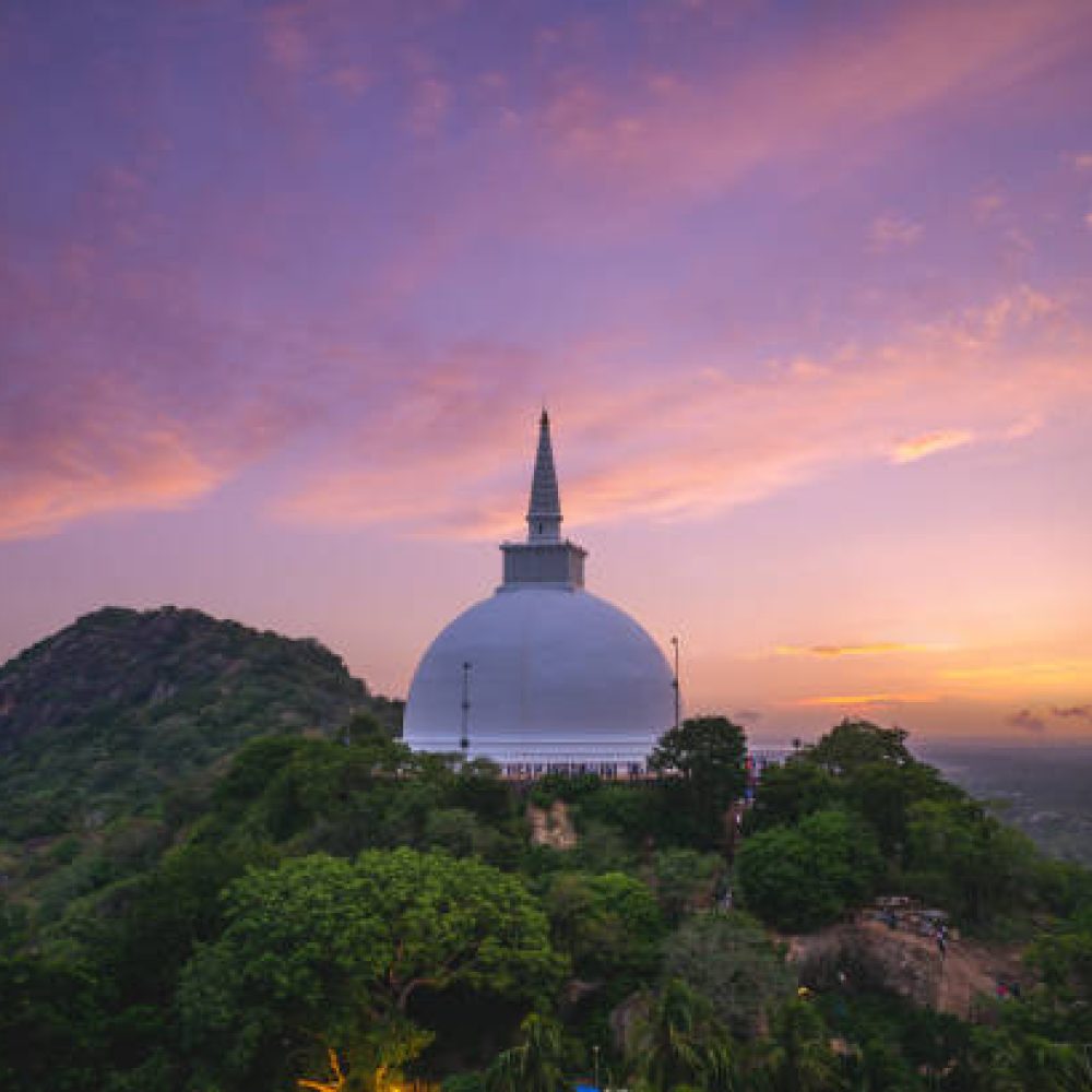 Mihintale in Anuradhapura, Sri Lanka at dusk